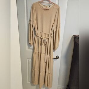 Elegant Tan Maxi Dress